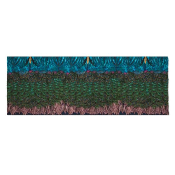 Peacock Feathers Parade Long Scarf Shawl Wrap - Picture 5 of 11